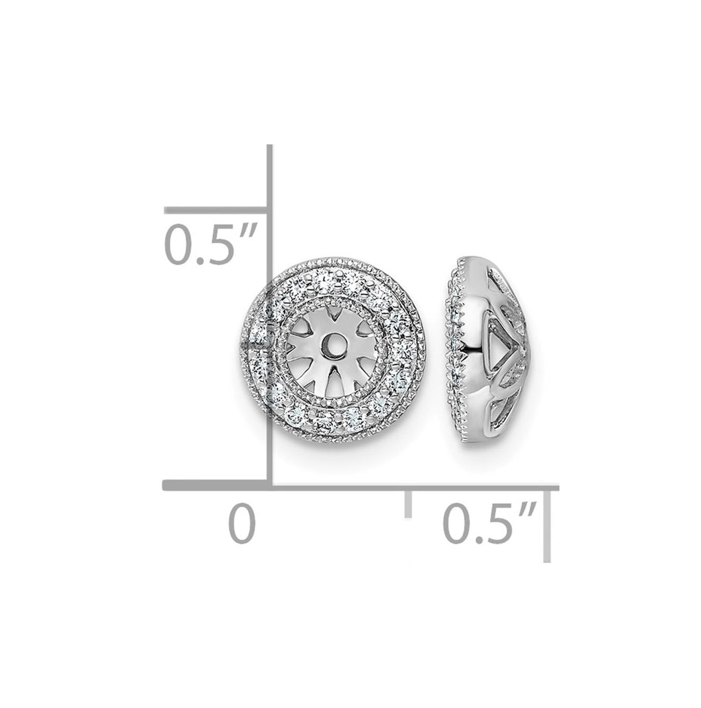 14K White Gold 1/4ct Lab Grown Diamond VS/SI+ G+ Complete Earring Jackets – Elegant Jewelry Gift for Birthday, Anniversary, Engagement, Wedding