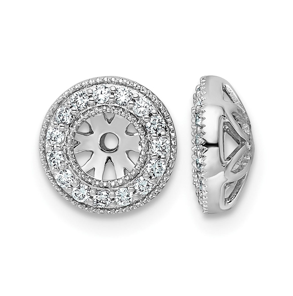 14K White Gold 1/4ct Lab Grown Diamond VS/SI+ G+ Complete Earring Jackets – Elegant Jewelry Gift for Birthday, Anniversary, Engagement, Wedding