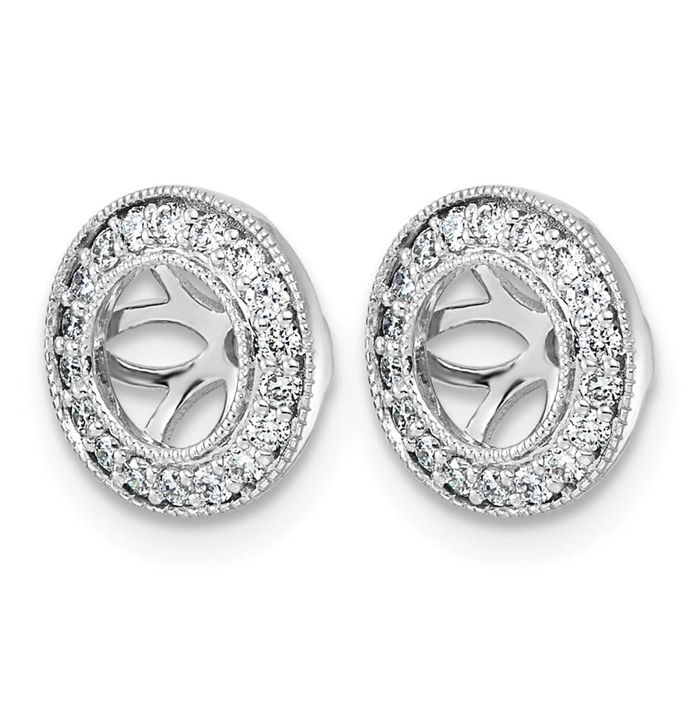 14K White Gold 1/4ct Lab Grown Diamond VS/SI+ G+ Complete Earring Jackets – Elegant Jewelry Gift for Birthday, Anniversary, Engagement, Wedding