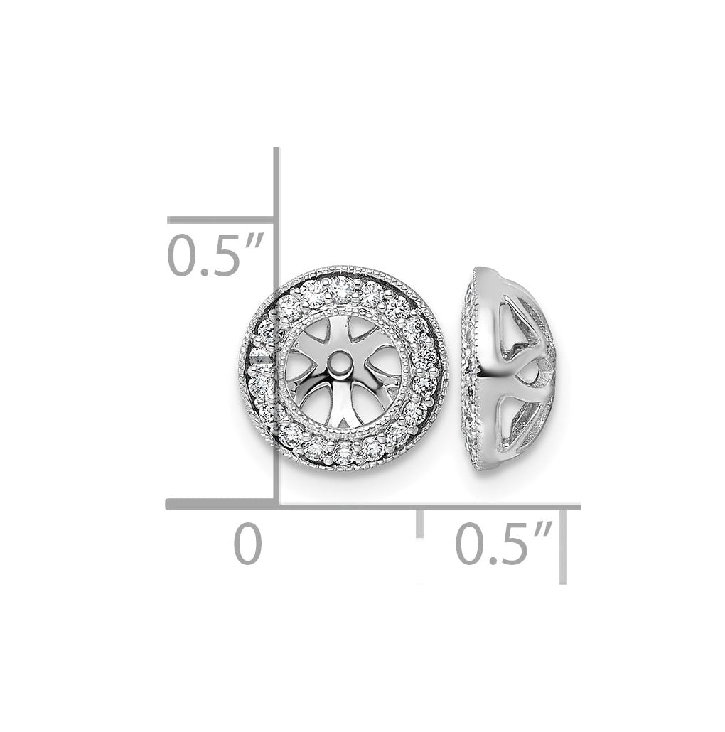 14K White Gold 1/4ct Lab Grown Diamond VS/SI+ G+ Complete Earring Jackets – Elegant Jewelry Gift for Birthday, Anniversary, Engagement, Wedding