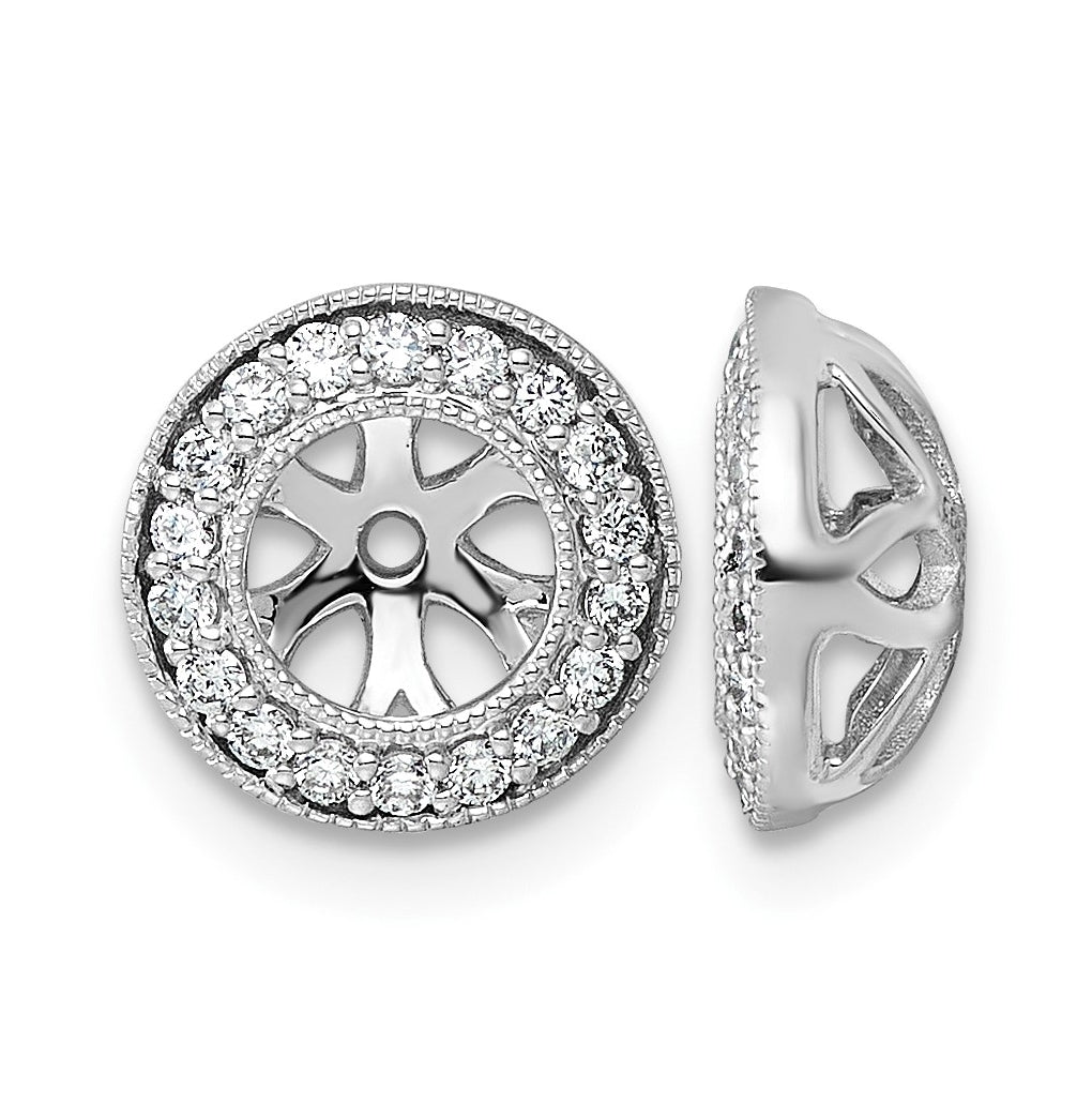 14K White Gold 1/4ct Lab Grown Diamond VS/SI+ G+ Complete Earring Jackets – Elegant Jewelry Gift for Birthday, Anniversary, Engagement, Wedding