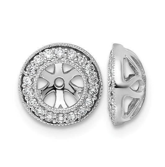14K White Gold 1/4ct Lab Grown Diamond VS/SI+ G+ Complete Earring Jackets – Elegant Jewelry Gift for Birthday, Anniversary, Engagement, Wedding