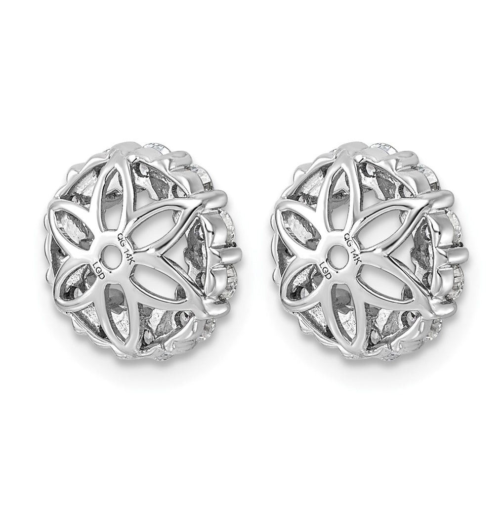 14k White Gold 1ct Lab Grown Diamond VS/SI+ G+ Complete Earring Jackets – Elegant Jewelry Gift for Birthday, Anniversary, Engagement, Wedding