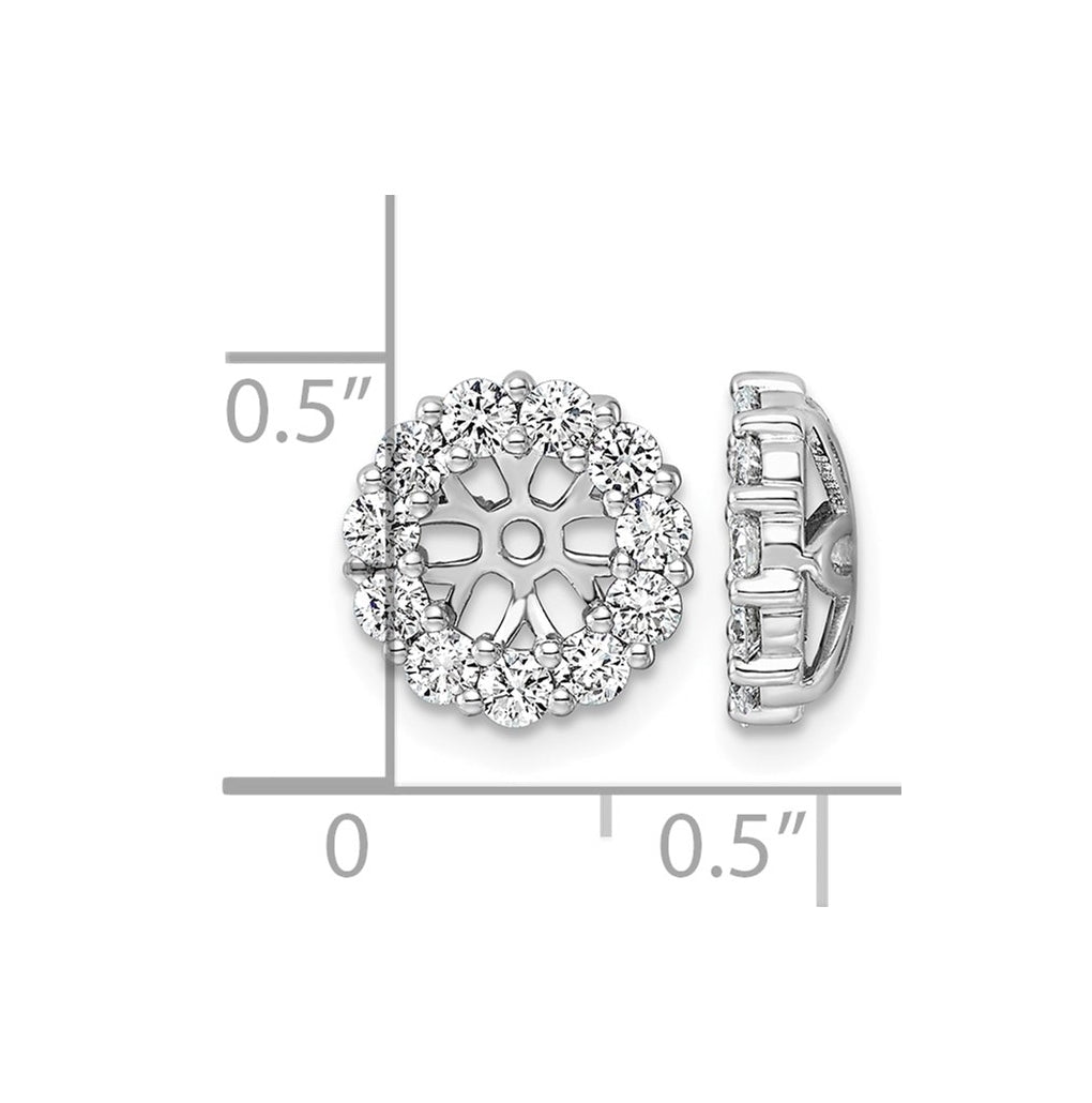 14k White Gold 1ct Lab Grown Diamond VS/SI+ G+ Complete Earring Jackets – Elegant Jewelry Gift for Birthday, Anniversary, Engagement, Wedding