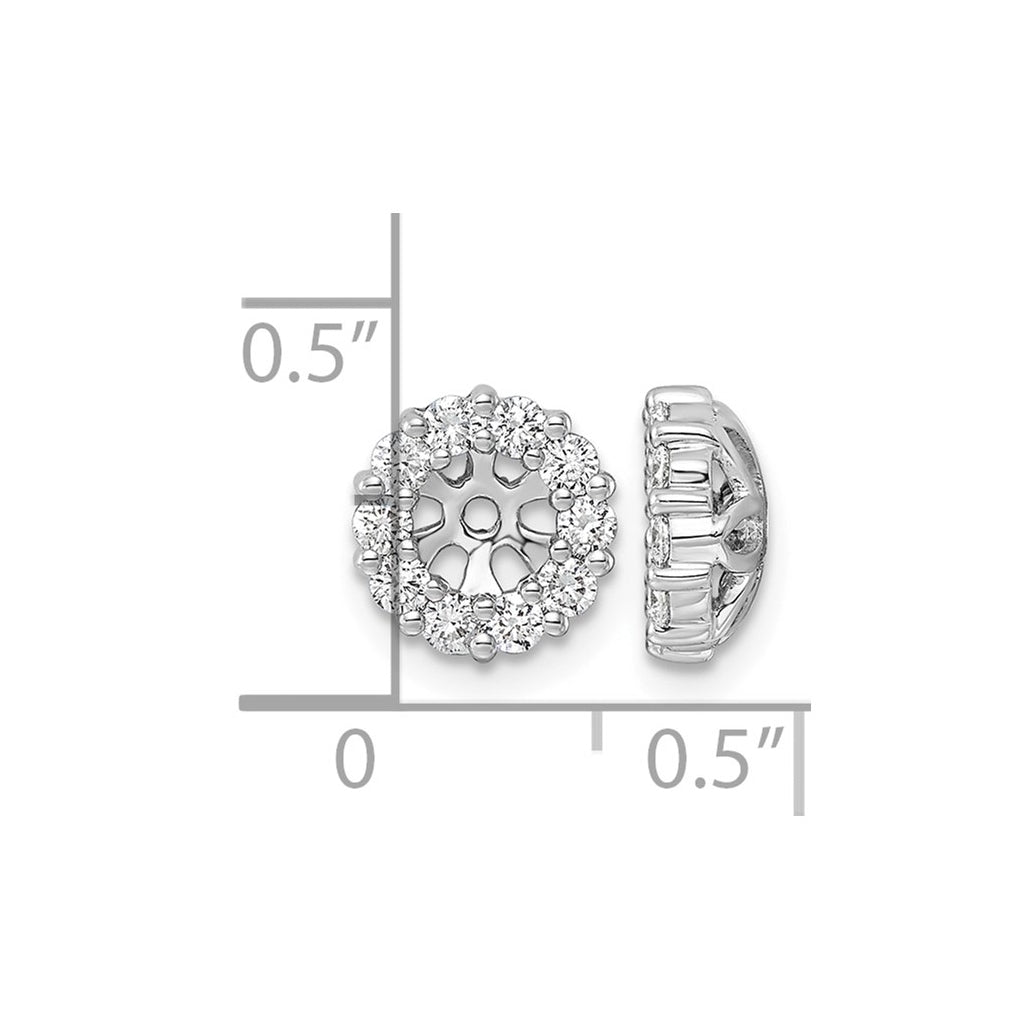 14k White Gold 5/8ct Lab Grown Diamond VS/SI+ G+ Complete Earring Jackets – Elegant Jewelry Gift for Birthday, Anniversary, Engagement, Wedding