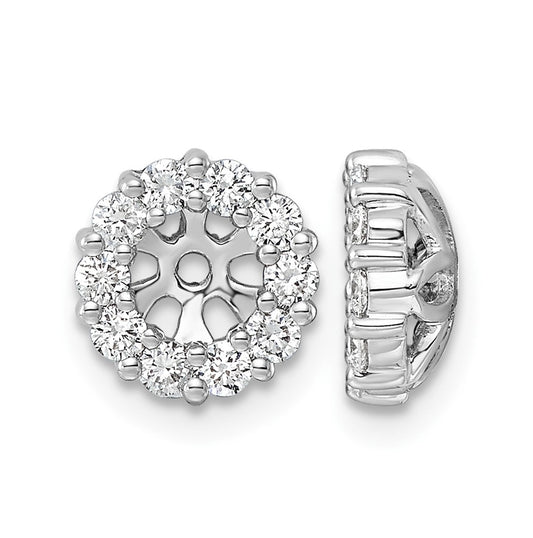 14k White Gold 5/8ct Lab Grown Diamond VS/SI+ G+ Complete Earring Jackets – Elegant Jewelry Gift for Birthday, Anniversary, Engagement, Wedding