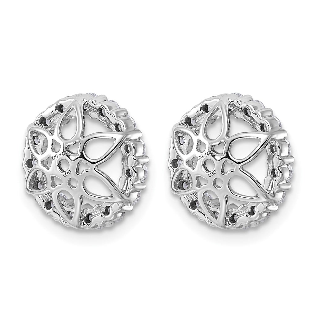 14k White Gold 1ct Lab Grown Diamond VS/SI+ G+ Complete Earrings Jackets – Elegant Jewelry Gift for Birthday, Anniversary, Engagement, Wedding