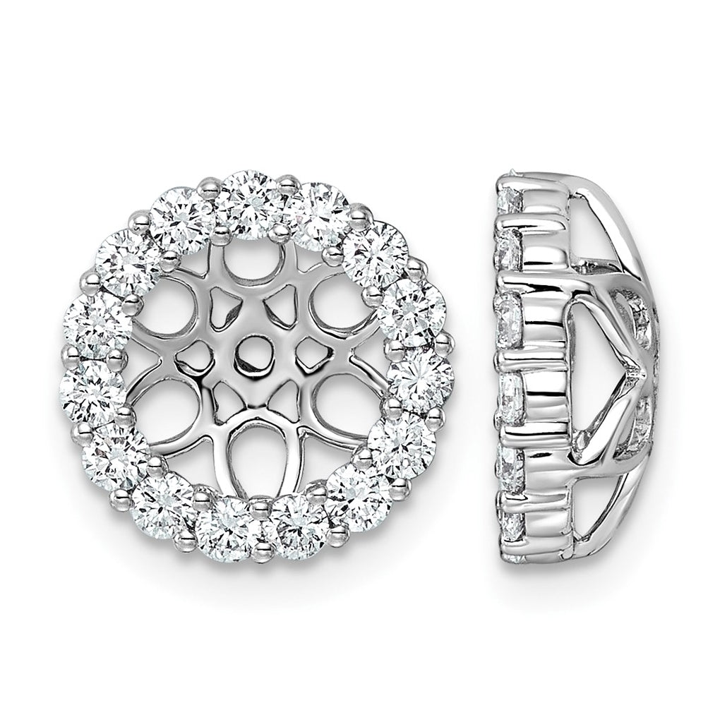 14k White Gold 1ct Lab Grown Diamond VS/SI+ G+ Complete Earrings Jackets – Elegant Jewelry Gift for Birthday, Anniversary, Engagement, Wedding