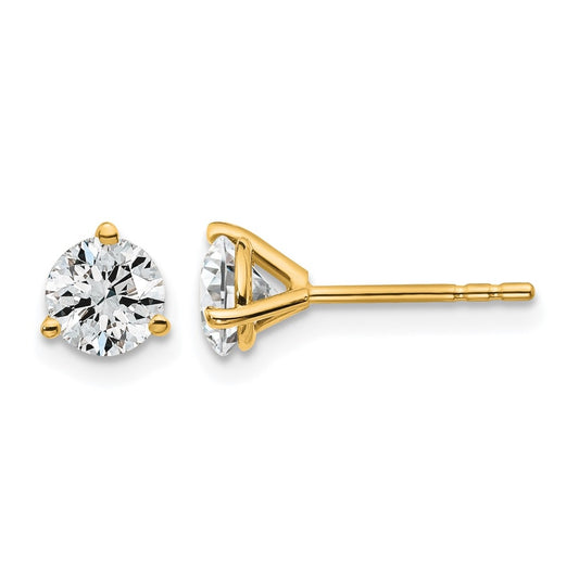 10K Yellow Gold 1ct Lab Grown Diamond VS/SI+ G+ Round Complete Stud Earrings – Elegant Jewelry Gift for Birthday, Anniversary, Engagement, Wedding