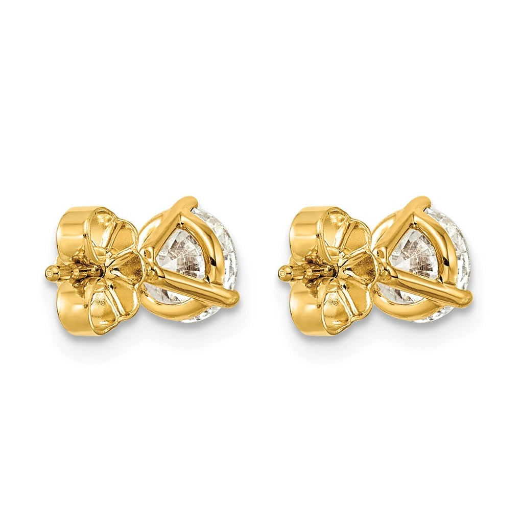 10K Yellow Gold 1ct Cert Lab Grown Diamond VS+ F+ Round Complete Stud Earrings – Elegant Jewelry Gift for Birthday, Anniversary, Engagement, Wedding