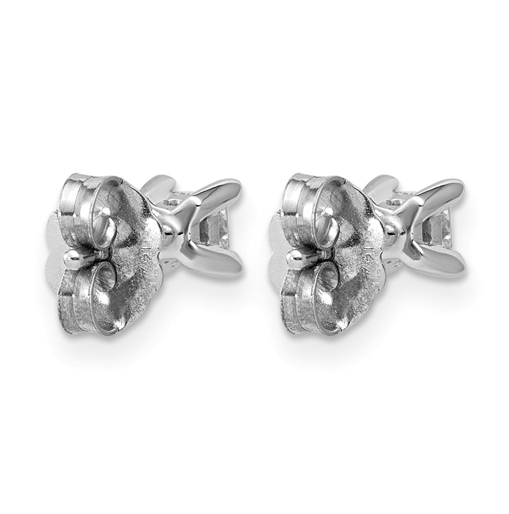 Sterling Silver Rhodium-plated 1/4ct Lab Grown Diamond VS+ F+ Princess Complete 4 Prong Stud Earrings – Elegant Jewelry Gift for Birthday, Anniversary, Engagement, Wedding