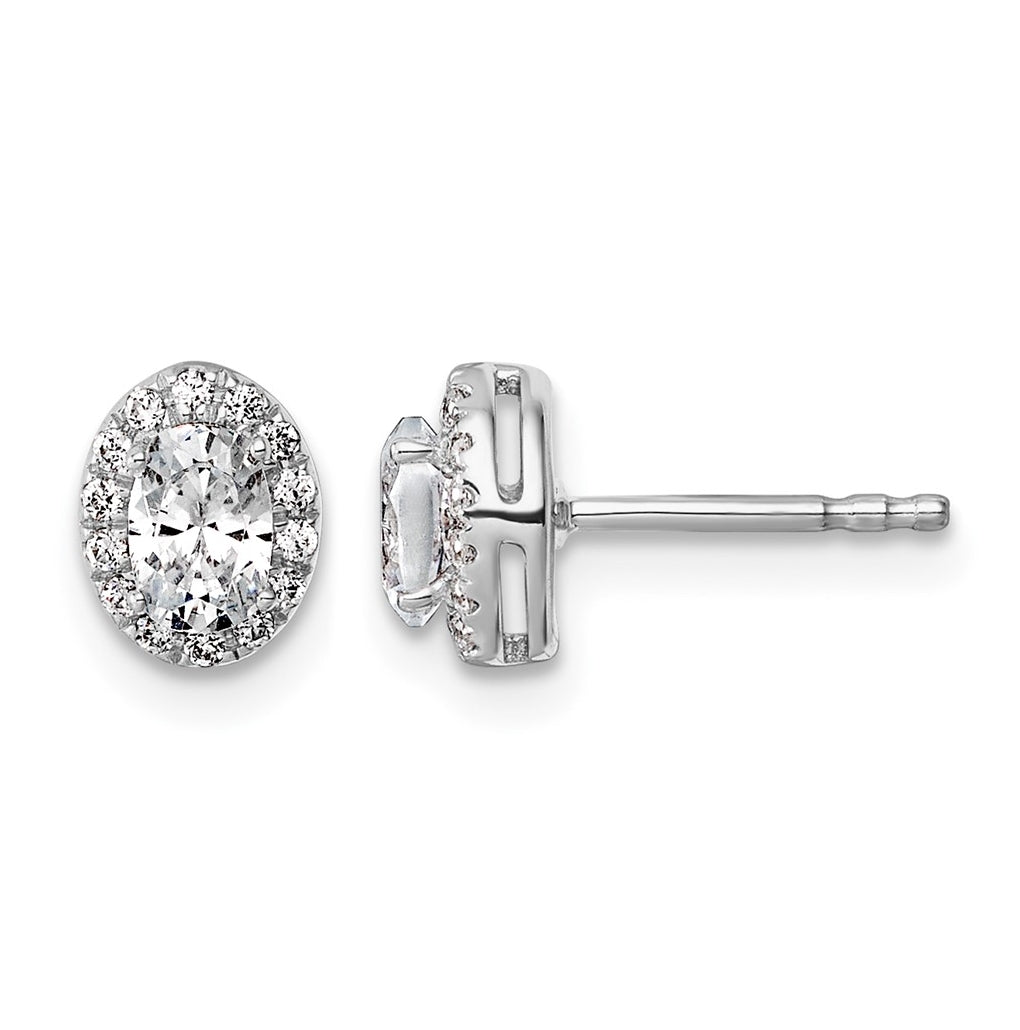 10K Yellow Gold 5/8ct Lab Grown Diamond VS+ F+ Complete Oval Halo Earrings – Elegant Jewelry Gift for Birthday, Anniversary, Engagement, Wedding