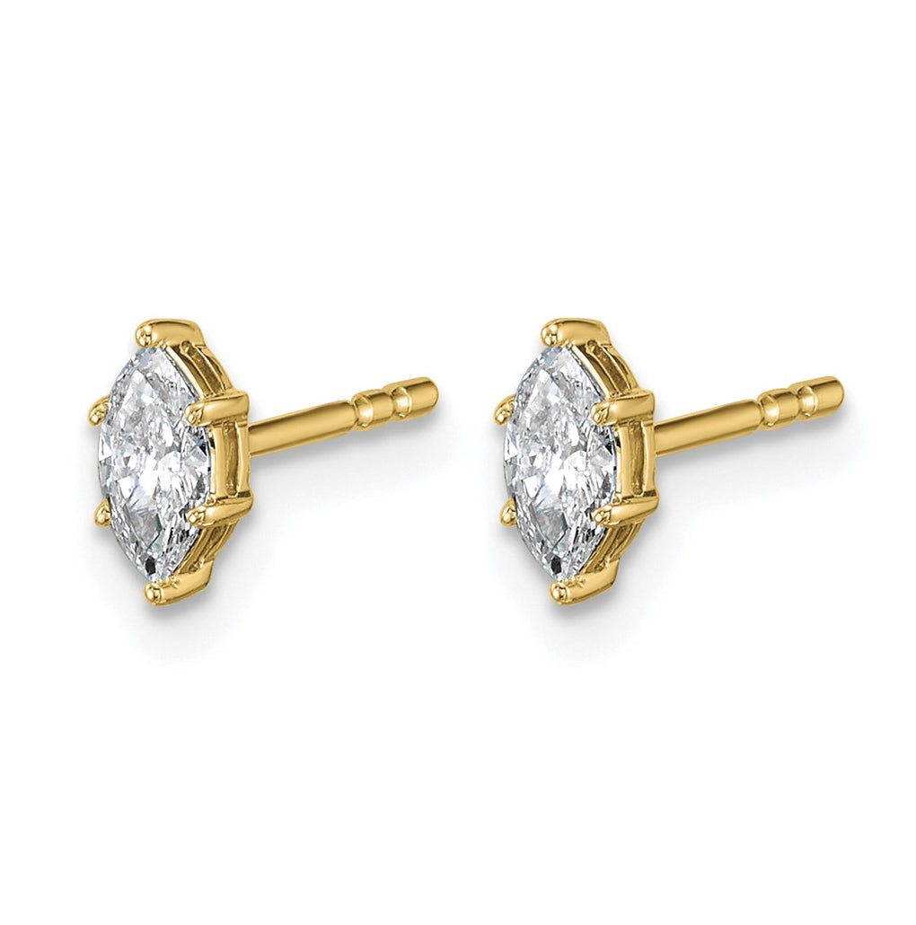 14K Yellow Gold 1/3 ctw Lab Grown Diamond VS+ F+ Marquise 6 Prong Earring – Elegant Jewelry Gift for Birthday, Anniversary, Engagement, Wedding