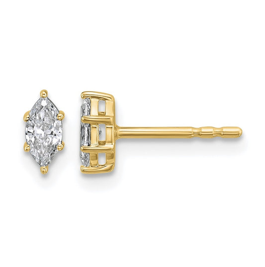 14K Yellow Gold 1/3 ctw Lab Grown Diamond VS+ F+ Marquise 6 Prong Earring – Elegant Jewelry Gift for Birthday, Anniversary, Engagement, Wedding