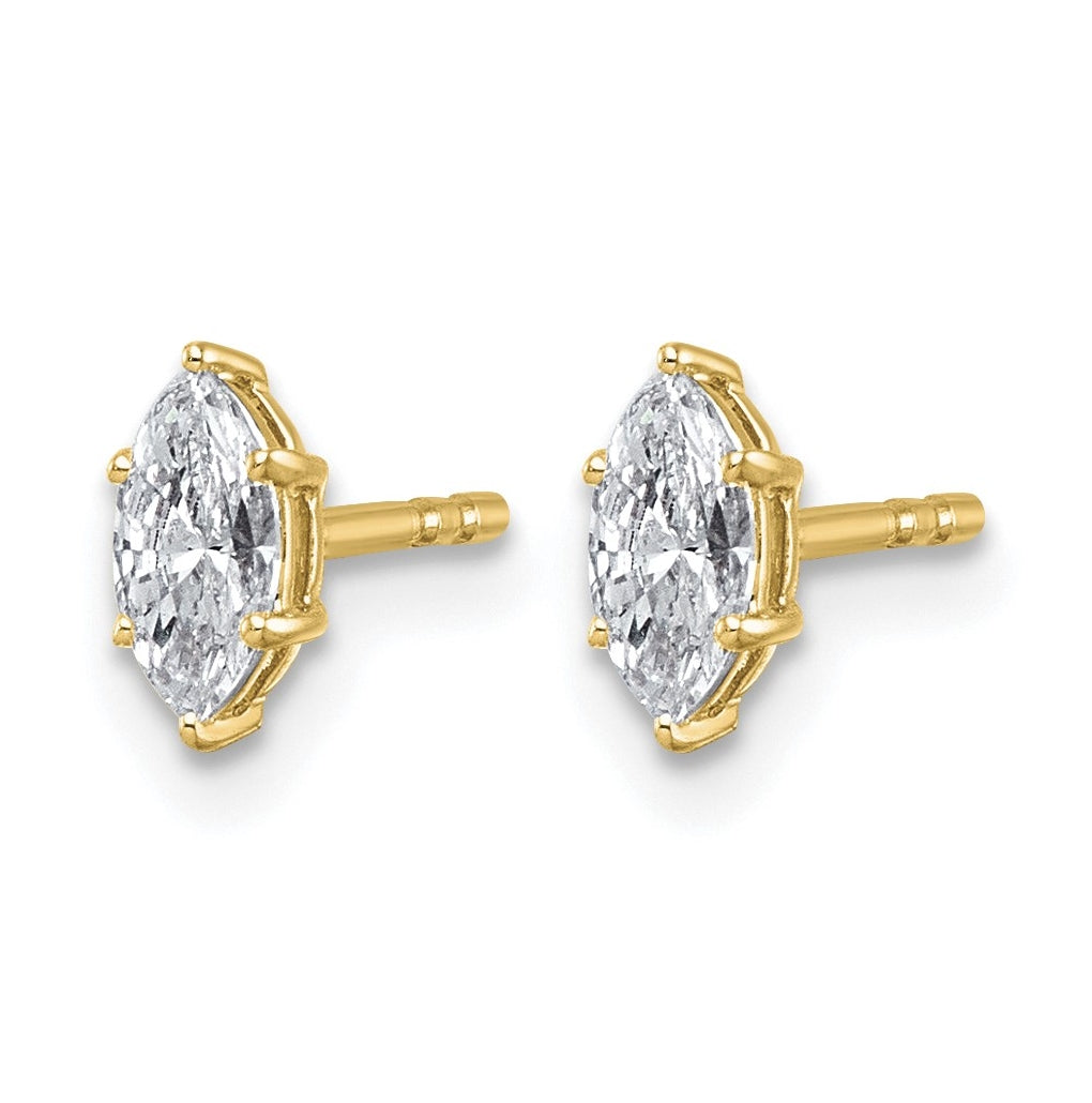 14K Yellow Gold 1/3 ctw Lab Grown Diamond VS+ F+ Marquise 6 Prong Earring – Elegant Jewelry Gift for Birthday, Anniversary, Engagement, Wedding