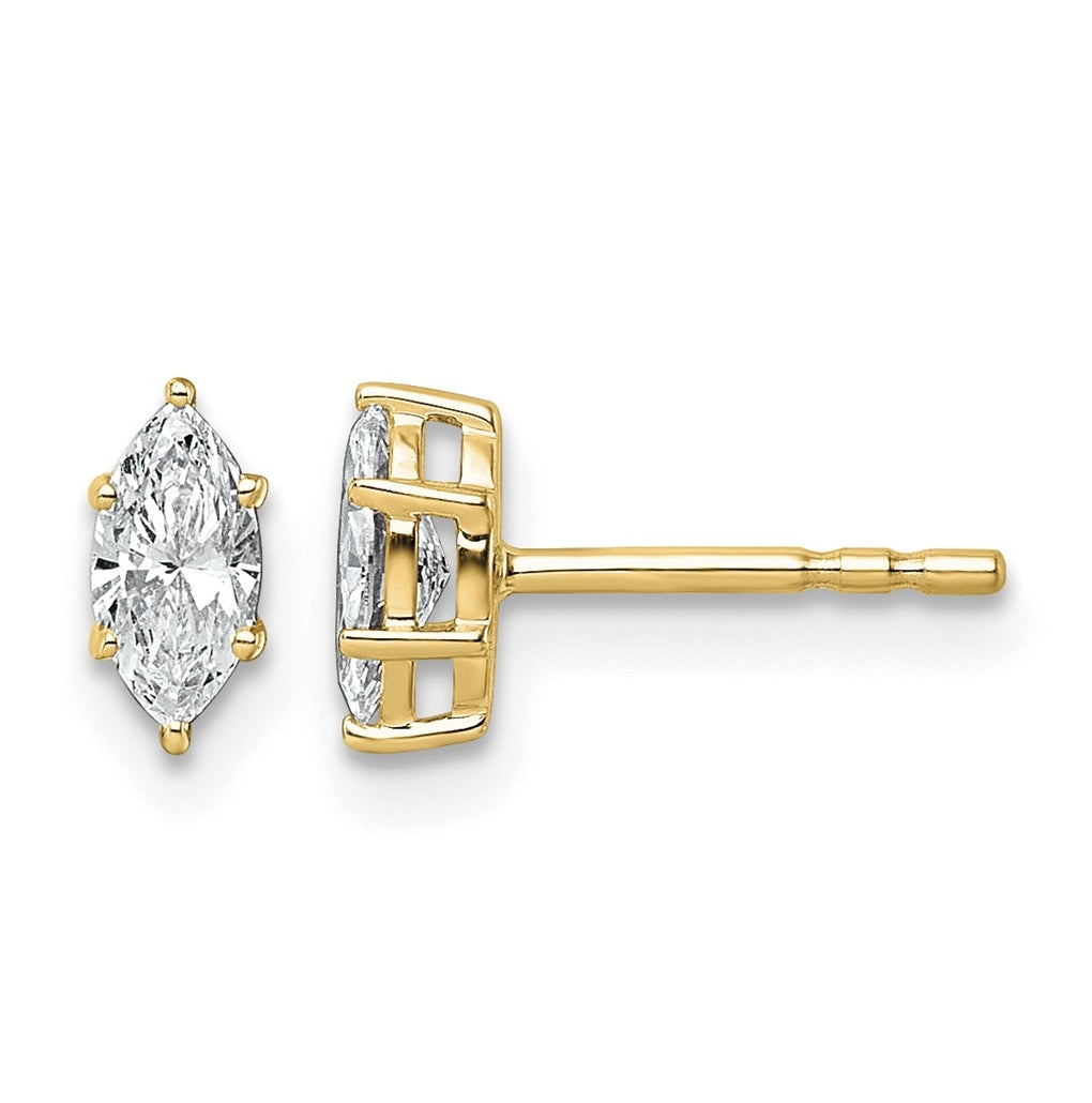 14K Yellow Gold 1/3 ctw Lab Grown Diamond VS+ F+ Marquise 6 Prong Earring – Elegant Jewelry Gift for Birthday, Anniversary, Engagement, Wedding