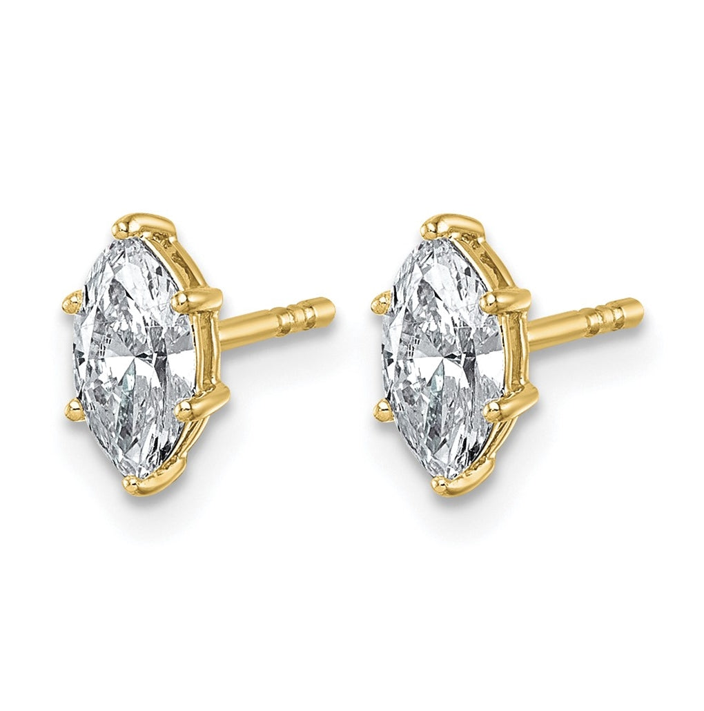 14K Yellow Gold 1/3 ctw Lab Grown Diamond VS+ F+ Marquise 6 Prong Earring – Elegant Jewelry Gift for Birthday, Anniversary, Engagement, Wedding