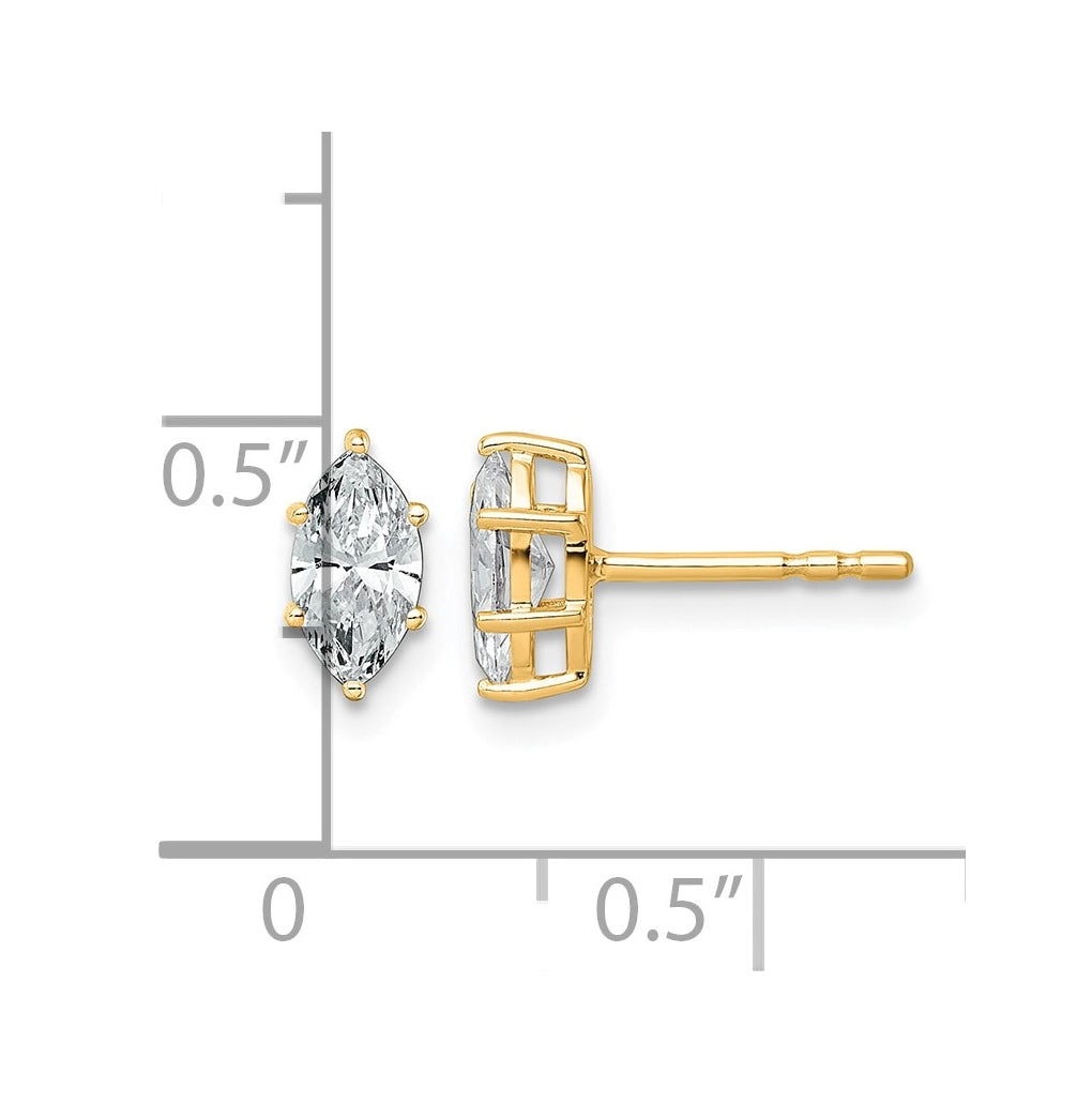 14K Yellow Gold 1/3 ctw Lab Grown Diamond VS+ F+ Marquise 6 Prong Earring – Elegant Jewelry Gift for Birthday, Anniversary, Engagement, Wedding