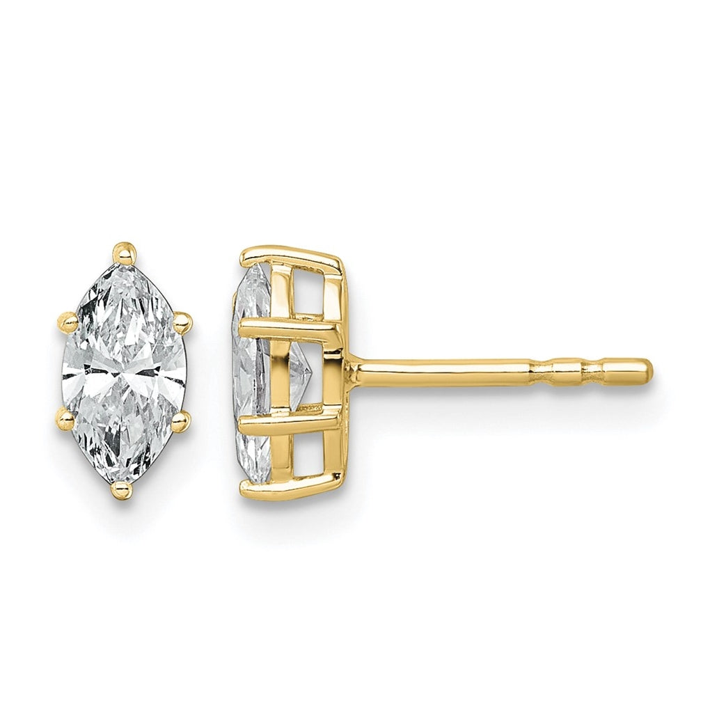 14K Yellow Gold 1/3 ctw Lab Grown Diamond VS+ F+ Marquise 6 Prong Earring – Elegant Jewelry Gift for Birthday, Anniversary, Engagement, Wedding