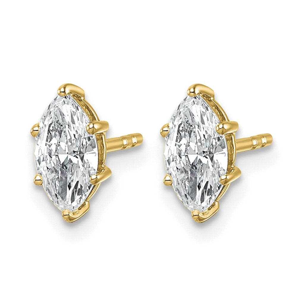 14K Yellow Gold 1/3 ctw Lab Grown Diamond VS+ F+ Marquise 6 Prong Earring – Elegant Jewelry Gift for Birthday, Anniversary, Engagement, Wedding