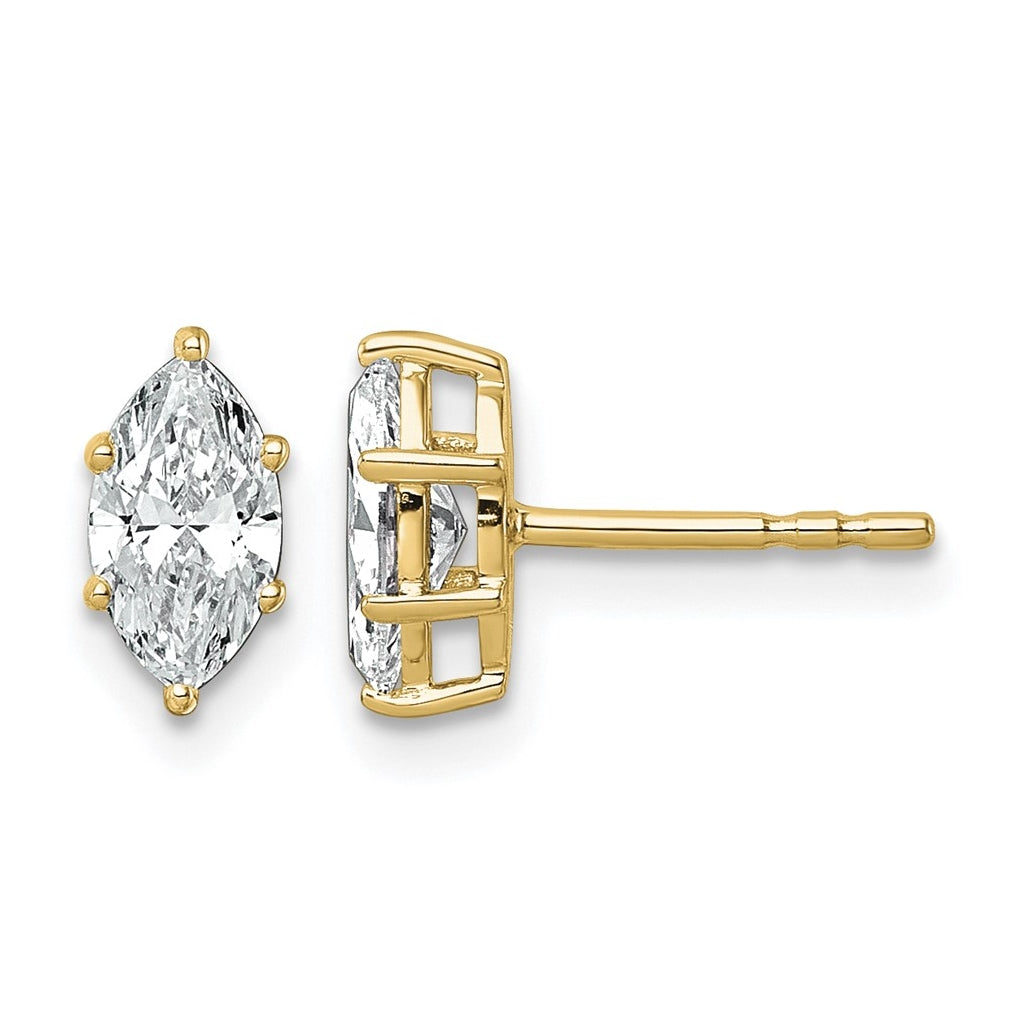 14K Yellow Gold 1/3 ctw Lab Grown Diamond VS+ F+ Marquise 6 Prong Earring – Elegant Jewelry Gift for Birthday, Anniversary, Engagement, Wedding