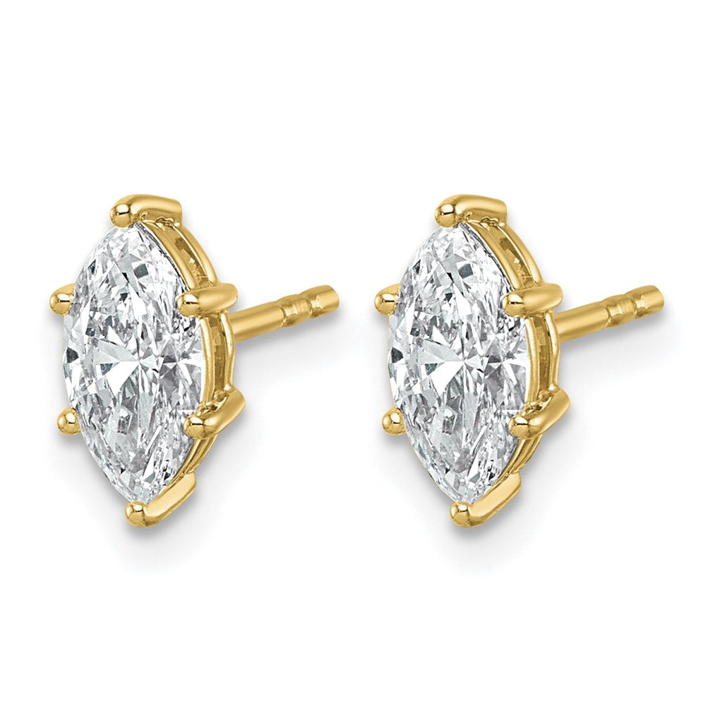 14K Yellow Gold 1/3 ctw Lab Grown Diamond VS+ F+ Marquise 6 Prong Earring – Elegant Jewelry Gift for Birthday, Anniversary, Engagement, Wedding