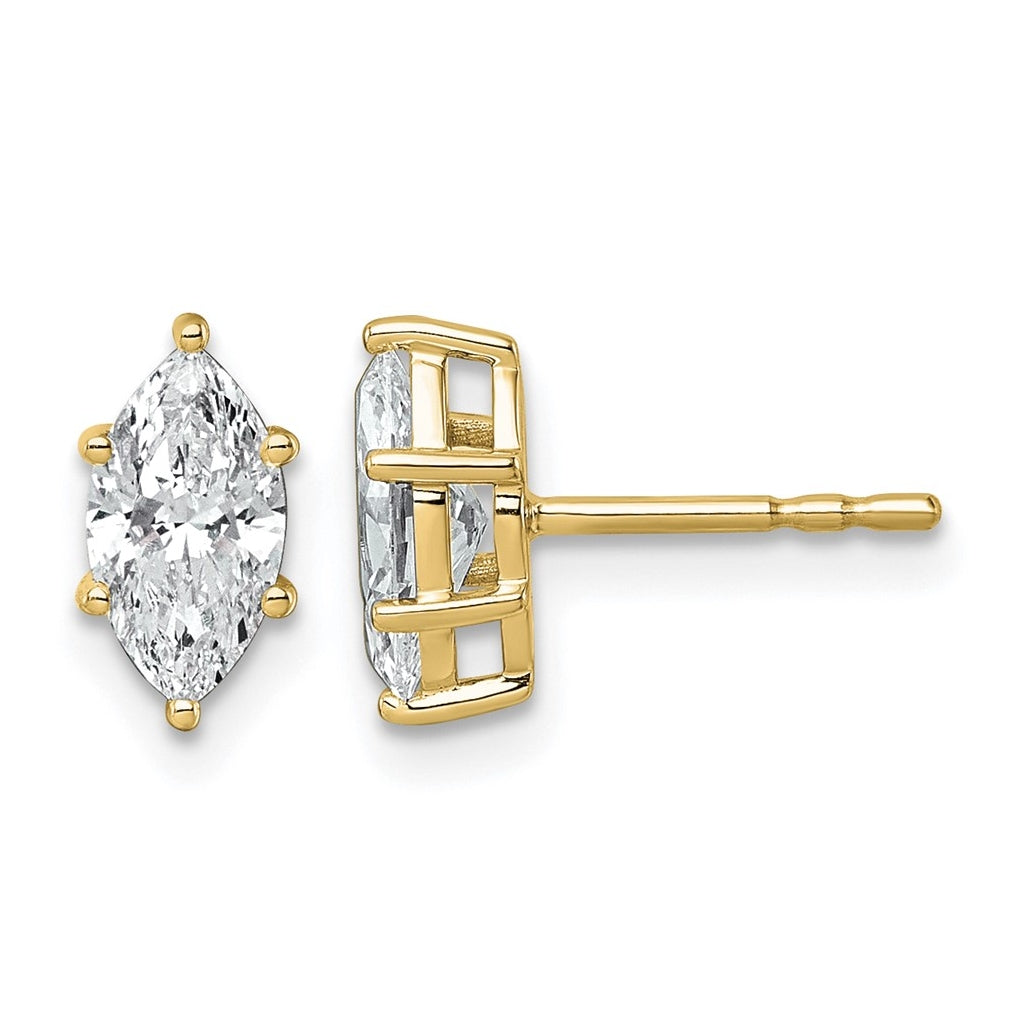 14K Yellow Gold 1/3 ctw Lab Grown Diamond VS+ F+ Marquise 6 Prong Earring – Elegant Jewelry Gift for Birthday, Anniversary, Engagement, Wedding