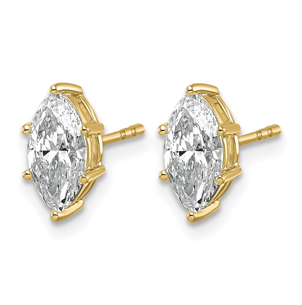 14K Yellow Gold 1/3 ctw Lab Grown Diamond VS+ F+ Marquise 6 Prong Earring – Elegant Jewelry Gift for Birthday, Anniversary, Engagement, Wedding