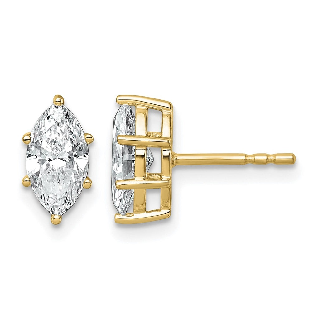 14K Yellow Gold 1/3 ctw Lab Grown Diamond VS+ F+ Marquise 6 Prong Earring – Elegant Jewelry Gift for Birthday, Anniversary, Engagement, Wedding