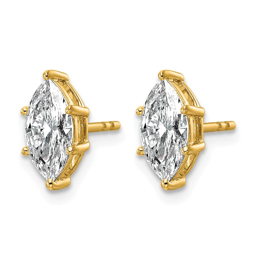 14K Yellow Gold 1/3 ctw Lab Grown Diamond VS+ F+ Marquise 6 Prong Earring – Elegant Jewelry Gift for Birthday, Anniversary, Engagement, Wedding