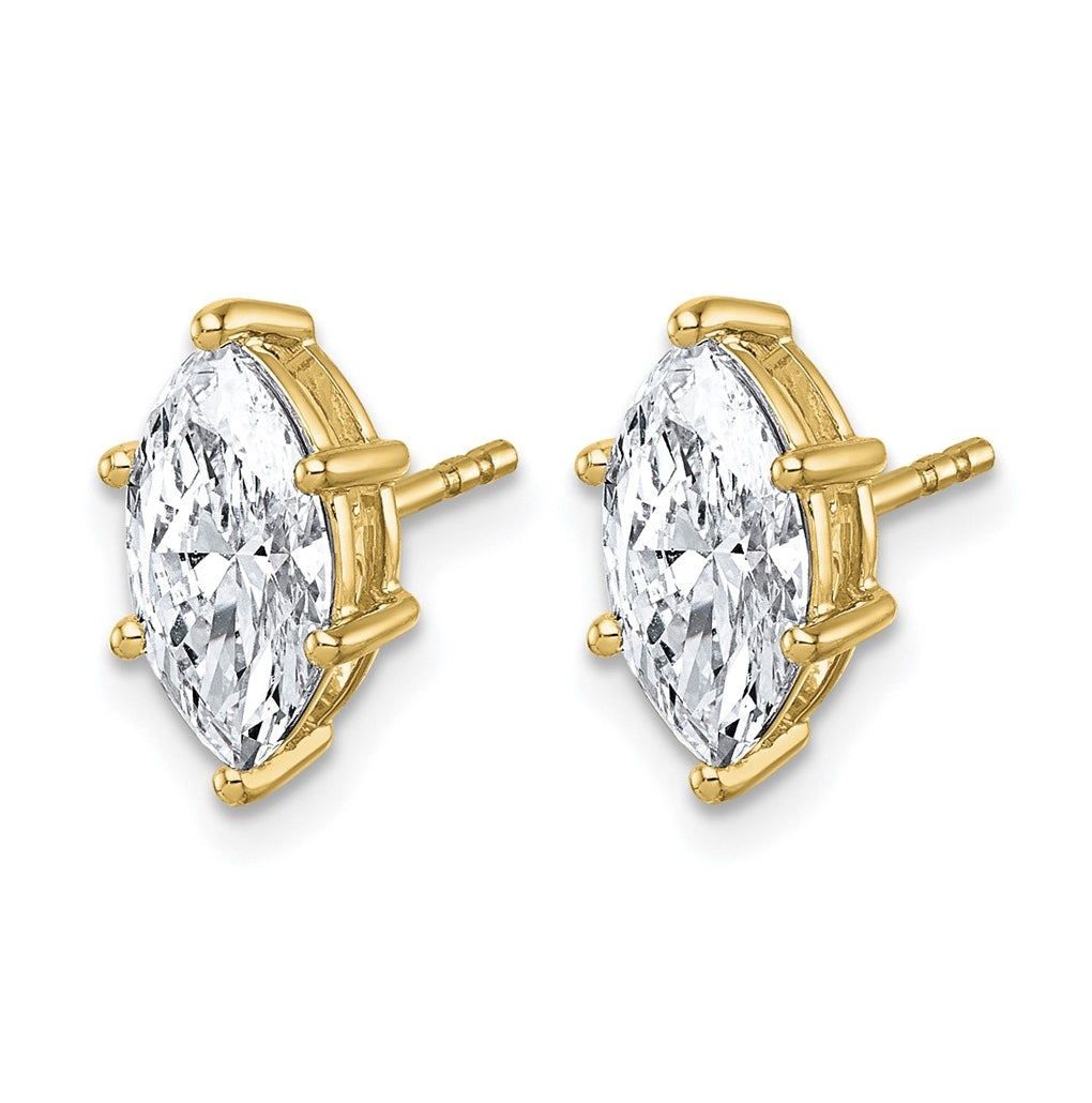 14K Yellow Gold 1/3 ctw Lab Grown Diamond VS+ F+ Marquise 6 Prong Earring – Elegant Jewelry Gift for Birthday, Anniversary, Engagement, Wedding