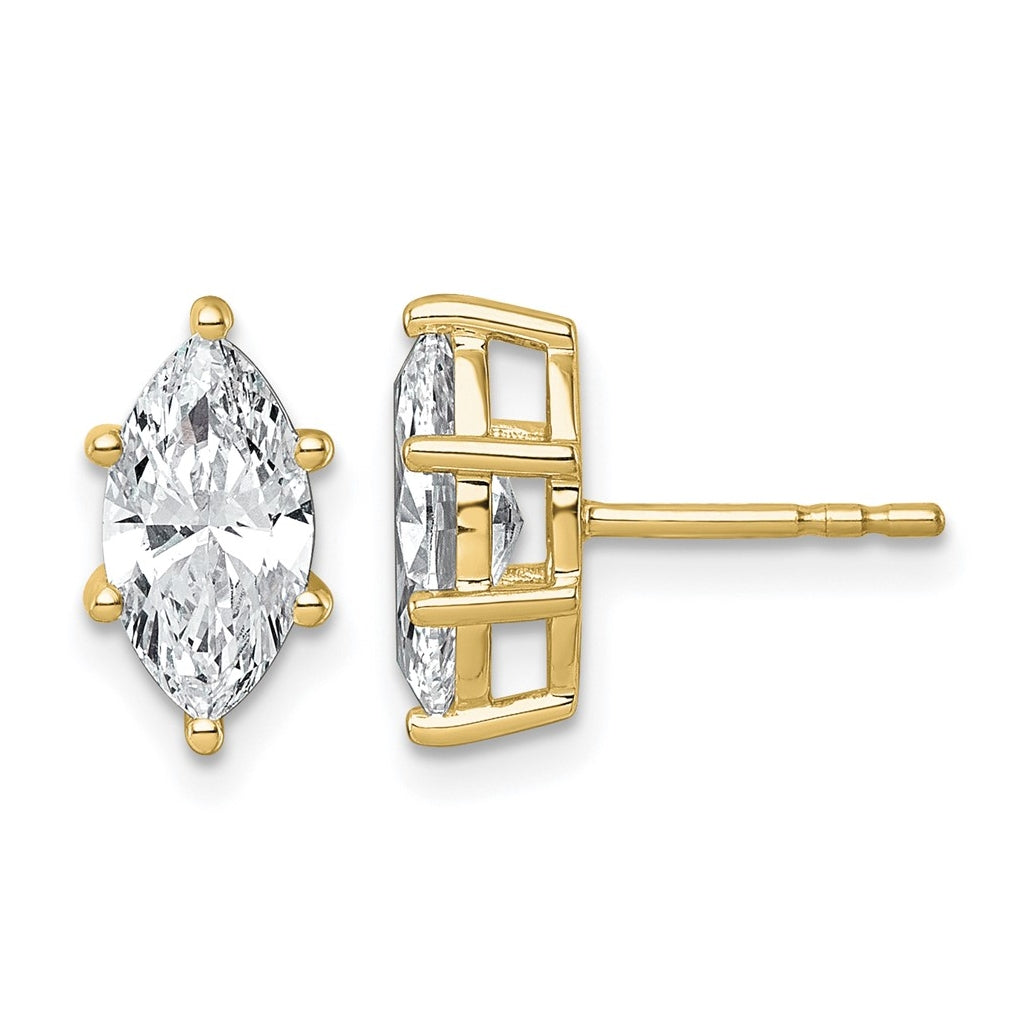 14K Yellow Gold 1/3 ctw Lab Grown Diamond VS+ F+ Marquise 6 Prong Earring – Elegant Jewelry Gift for Birthday, Anniversary, Engagement, Wedding