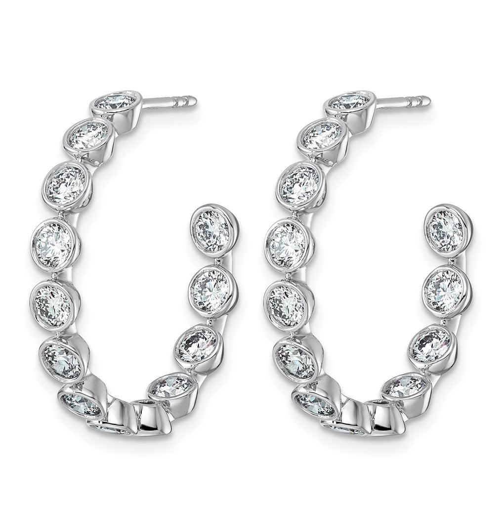 10K White Gold 2 7/8ct Lab Grown Diamond VS+ F+ Post Round Complete Hoop Earrings – Elegant Jewelry Gift for Birthday, Anniversary, Engagement, Wedding