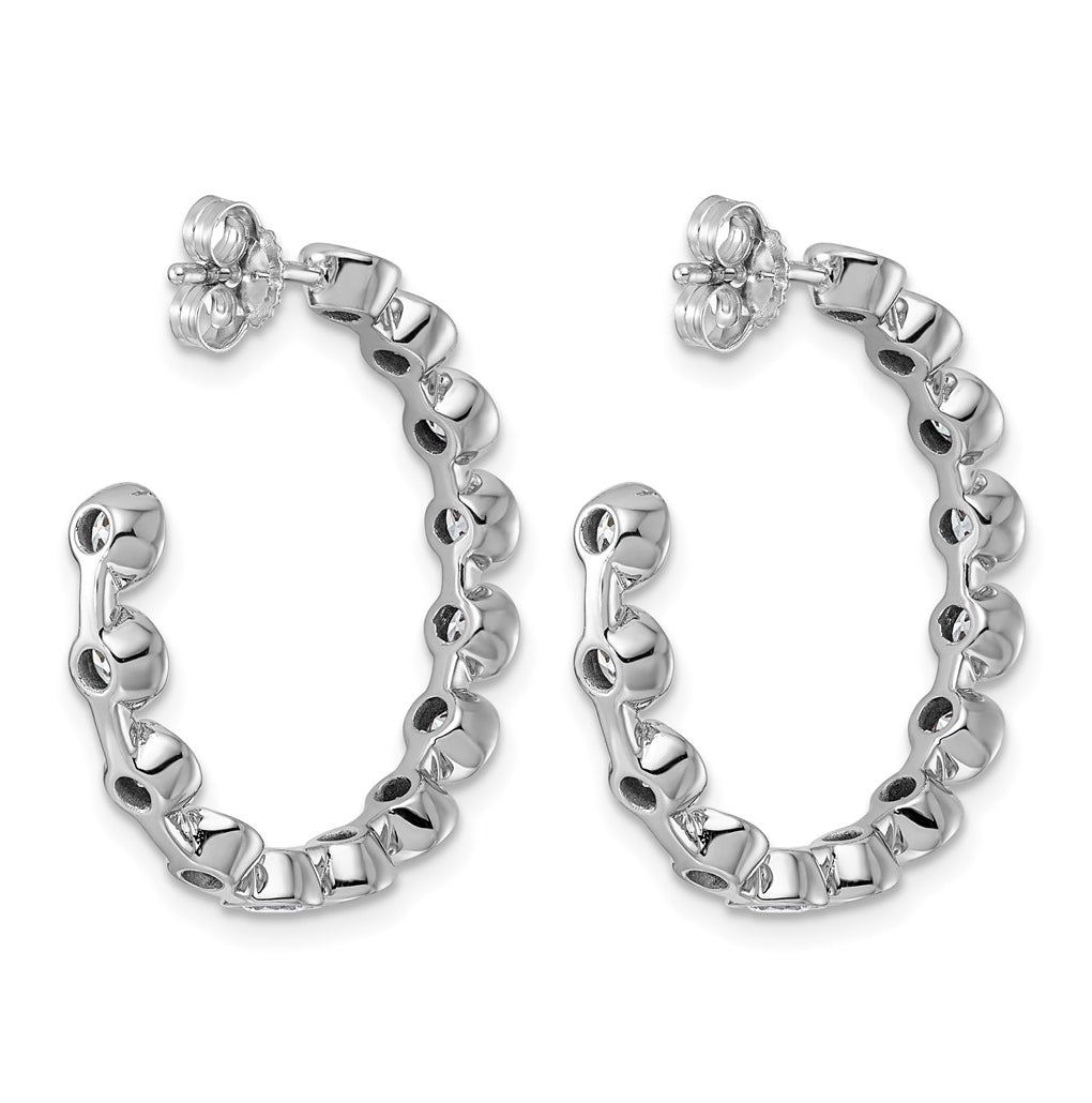 10K White Gold 2 7/8ct Lab Grown Diamond VS+ F+ Post Round Complete Hoop Earrings – Elegant Jewelry Gift for Birthday, Anniversary, Engagement, Wedding