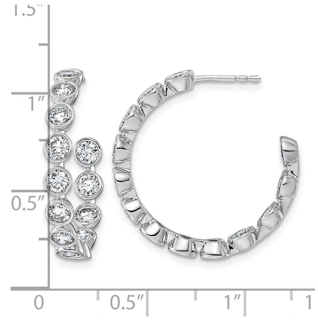 10K White Gold 2 7/8ct Lab Grown Diamond VS+ F+ Post Round Complete Hoop Earrings – Elegant Jewelry Gift for Birthday, Anniversary, Engagement, Wedding