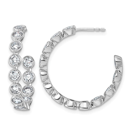 10K White Gold 2 7/8ct Lab Grown Diamond VS+ F+ Post Round Complete Hoop Earrings – Elegant Jewelry Gift for Birthday, Anniversary, Engagement, Wedding