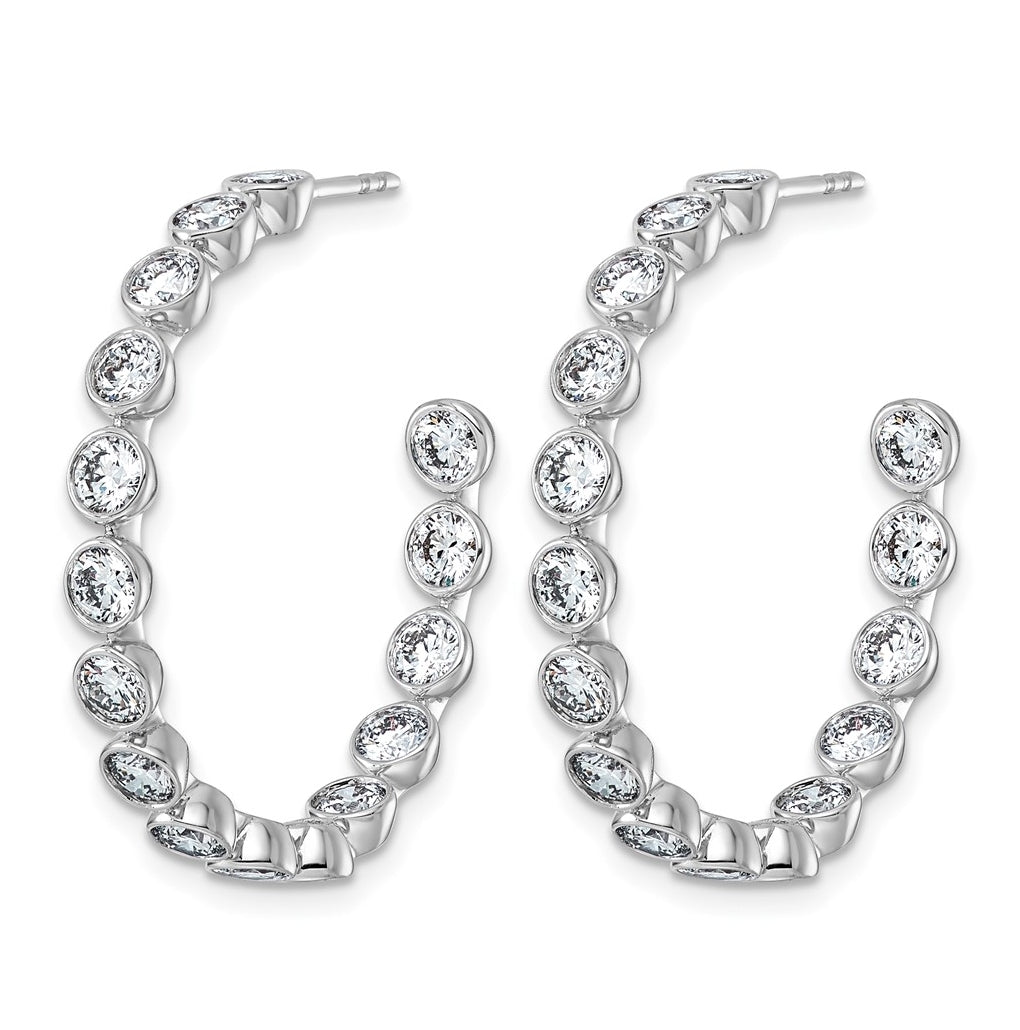 10K White Gold 2 7/8ct Lab Grown Diamond VS+ F+ Post Round Complete Hoop Earrings – Elegant Jewelry Gift for Birthday, Anniversary, Engagement, Wedding