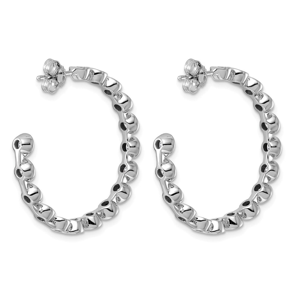 10K White Gold 2 7/8ct Lab Grown Diamond VS+ F+ Post Round Complete Hoop Earrings – Elegant Jewelry Gift for Birthday, Anniversary, Engagement, Wedding