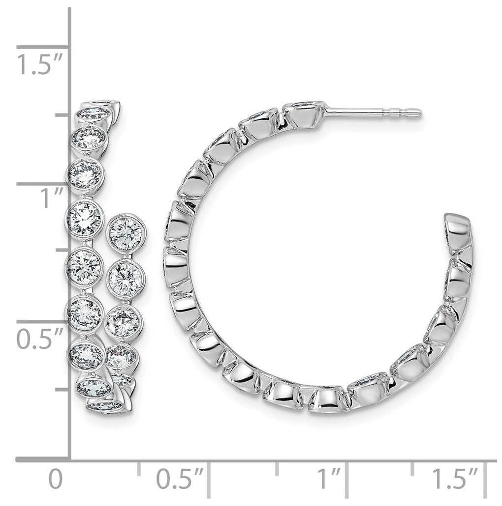 10K White Gold 2 7/8ct Lab Grown Diamond VS+ F+ Post Round Complete Hoop Earrings – Elegant Jewelry Gift for Birthday, Anniversary, Engagement, Wedding