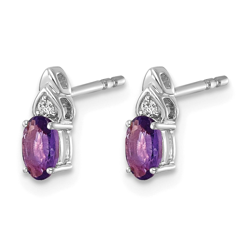 14K Yellow Gold Amethyst & Lab Grown Diamond VS/SI+ G+ February Birthstone Complete Stud Earrings – Elegant Jewelry Gift for Birthday, Anniversary, Engagement, Wedding