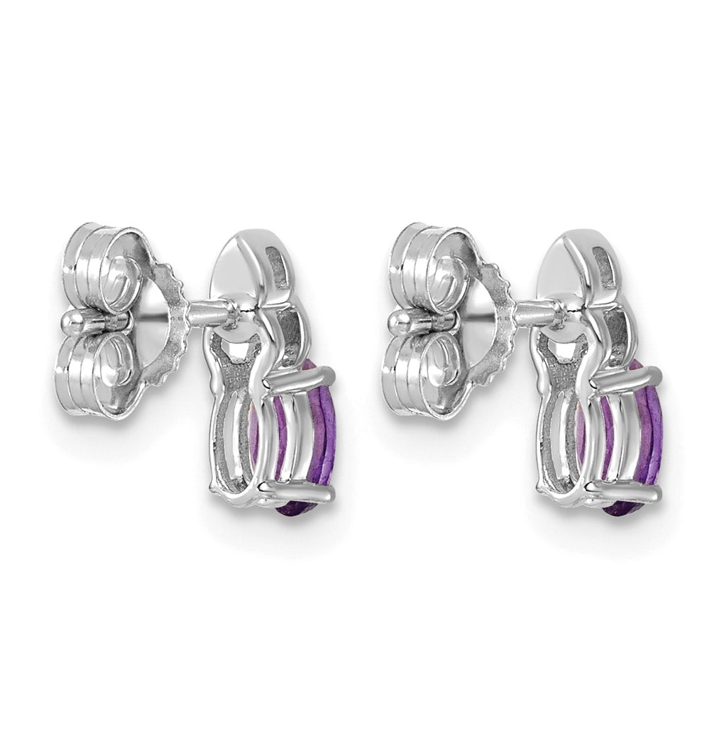 14K Yellow Gold Amethyst & Lab Grown Diamond VS/SI+ G+ February Birthstone Complete Stud Earrings – Elegant Jewelry Gift for Birthday, Anniversary, Engagement, Wedding