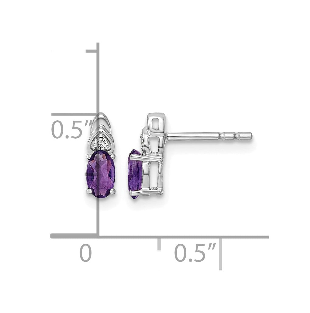 14K Yellow Gold Amethyst & Lab Grown Diamond VS/SI+ G+ February Birthstone Complete Stud Earrings – Elegant Jewelry Gift for Birthday, Anniversary, Engagement, Wedding