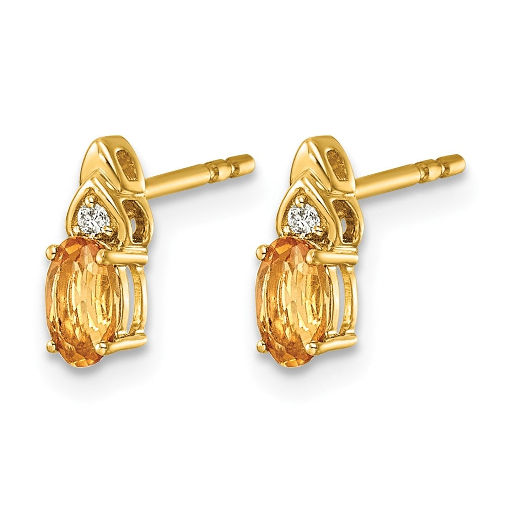 14K Yellow Gold Amethyst & Lab Grown Diamond VS/SI+ G+ February Birthstone Complete Stud Earrings – Elegant Jewelry Gift for Birthday, Anniversary, Engagement, Wedding