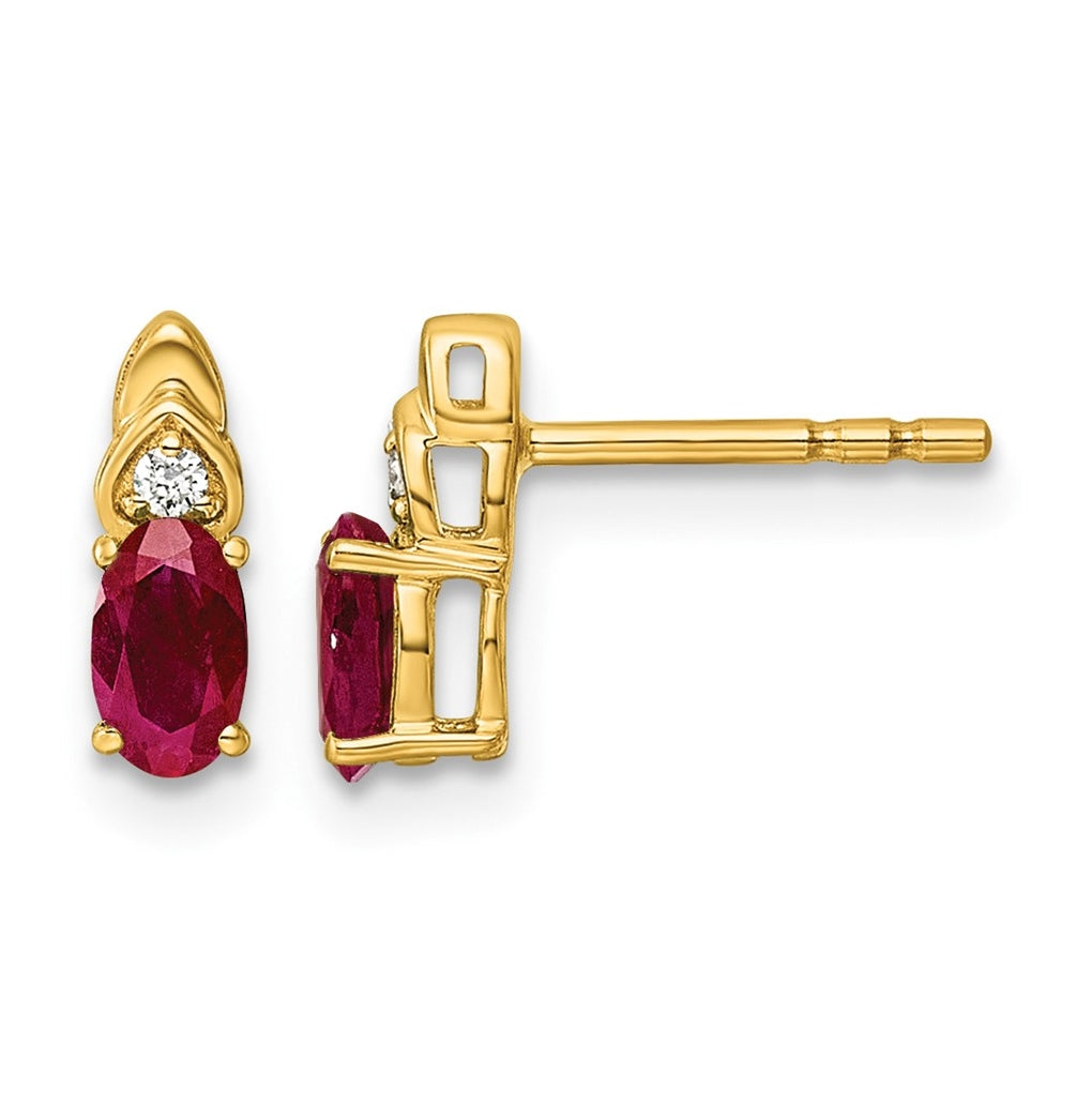 14K Yellow Gold Amethyst & Lab Grown Diamond VS/SI+ G+ February Birthstone Complete Stud Earrings – Elegant Jewelry Gift for Birthday, Anniversary, Engagement, Wedding