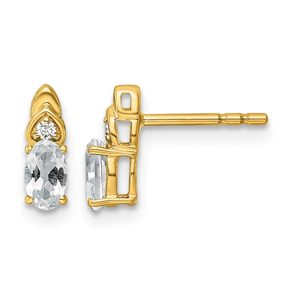 14K Yellow Gold Amethyst & Lab Grown Diamond VS/SI+ G+ February Birthstone Complete Stud Earrings – Elegant Jewelry Gift for Birthday, Anniversary, Engagement, Wedding