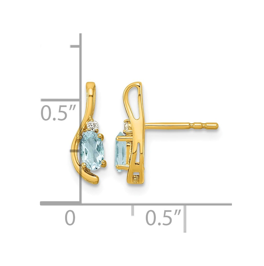 14K Yellow Gold Amethyst & Lab Grown Diamond VS/SI+ G+ February Birthstone Complete Post Earrings – Elegant Jewelry Gift for Birthday, Anniversary, Engagement, Wedding