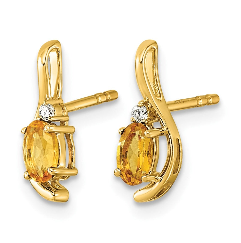 14K Yellow Gold Amethyst & Lab Grown Diamond VS/SI+ G+ February Birthstone Complete Post Earrings – Elegant Jewelry Gift for Birthday, Anniversary, Engagement, Wedding