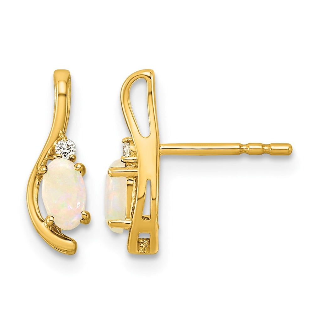 14K Yellow Gold Amethyst & Lab Grown Diamond VS/SI+ G+ February Birthstone Complete Post Earrings – Elegant Jewelry Gift for Birthday, Anniversary, Engagement, Wedding
