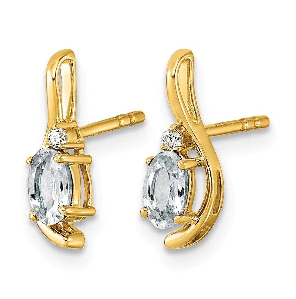 14K Yellow Gold Amethyst & Lab Grown Diamond VS/SI+ G+ February Birthstone Complete Post Earrings – Elegant Jewelry Gift for Birthday, Anniversary, Engagement, Wedding