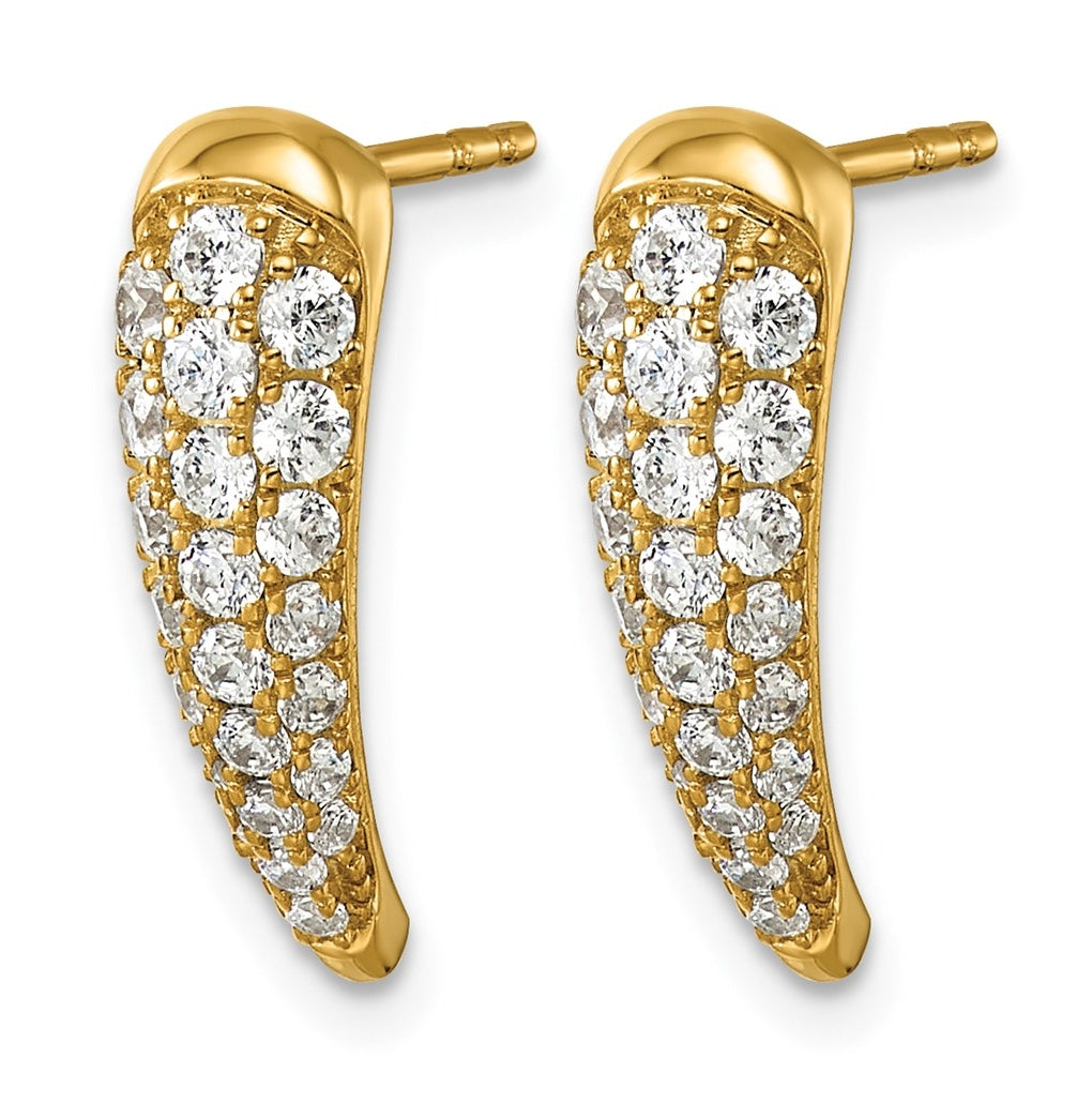 14K Yellow Gold .88ct Lab Grown Diamond VS+ F+ Graduated J-hoop Complete Post Earrings – Elegant Jewelry Gift for Birthday, Anniversary, Engagement, Wedding